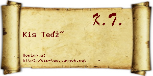 Kis Teó névjegykártya